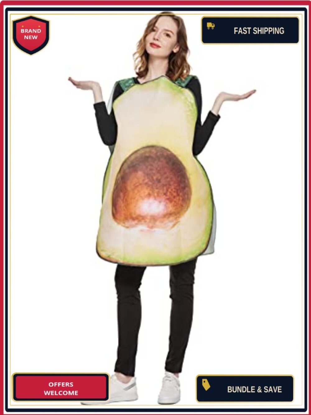 Avocado Costume Unisex Adult Halloween Funny Fruit Outfit One Size